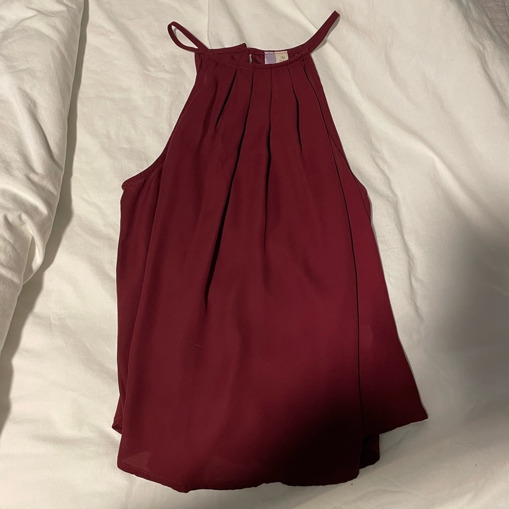 Burgundy polyester blouse NEVER WORN!